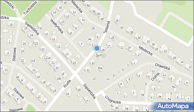 Szczecin, Żeliwna, 29, mapa Szczecina