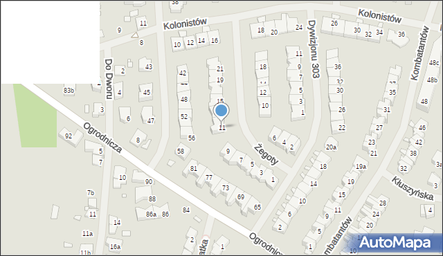 Szczecin, Żegoty, 11, mapa Szczecina