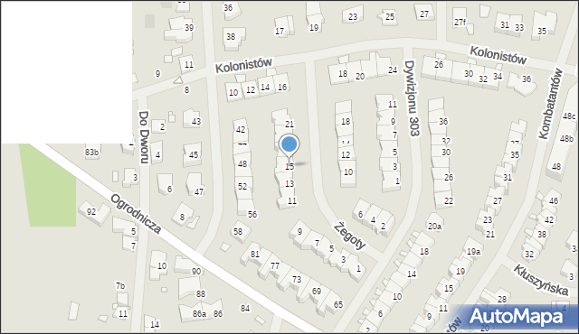 Szczecin, Żegoty, 15, mapa Szczecina