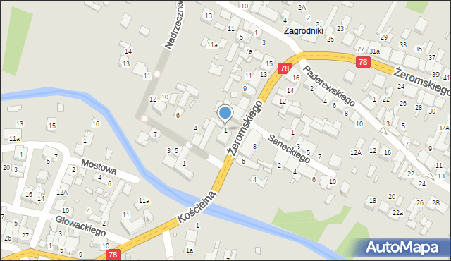 Szczekociny, Żeromskiego Stefana, 1, mapa Szczekociny