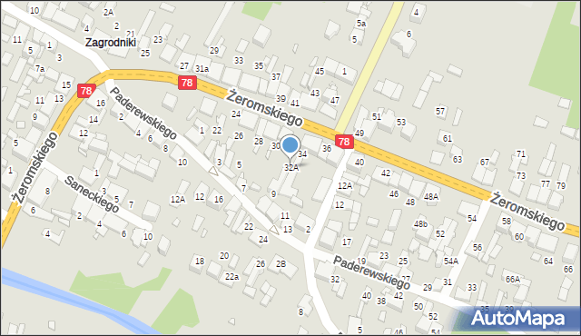 Szczekociny, Żeromskiego Stefana, 32A, mapa Szczekociny