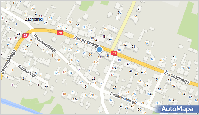 Szczekociny, Żeromskiego Stefana, 34, mapa Szczekociny