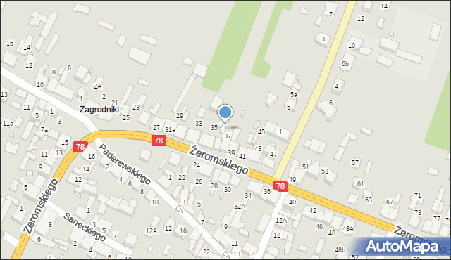 Szczekociny, Żeromskiego Stefana, 37c, mapa Szczekociny