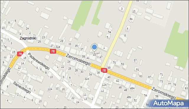 Szczekociny, Żeromskiego Stefana, 43, mapa Szczekociny