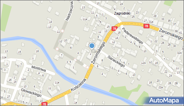 Szczekociny, Żeromskiego Stefana, 5A, mapa Szczekociny