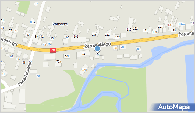 Szczekociny, Żeromskiego Stefana, 74a, mapa Szczekociny