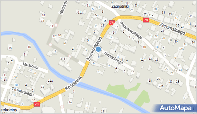 Szczekociny, Żeromskiego Stefana, 8, mapa Szczekociny