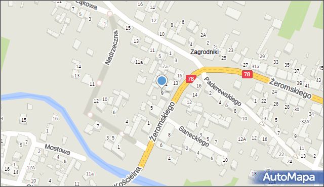 Szczekociny, Żeromskiego Stefana, 9, mapa Szczekociny