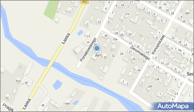 Szczerców, Żeromskiego Stefana, 35a, mapa Szczerców