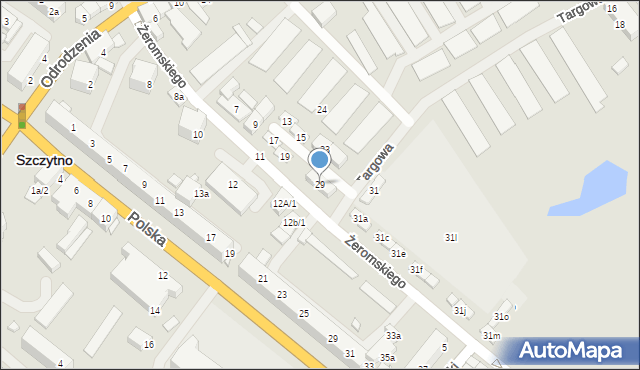 Szczytno, Żeromskiego Stefana, 29, mapa Szczytno