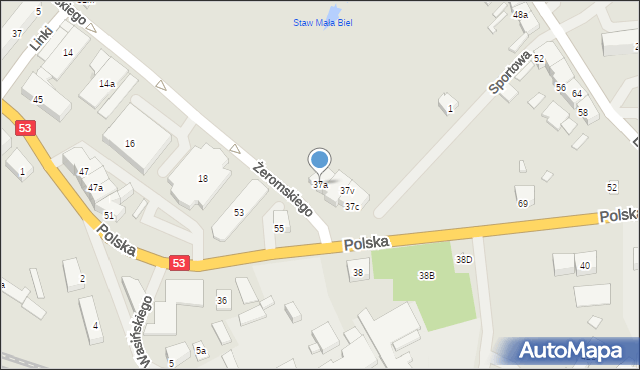 Szczytno, Żeromskiego Stefana, 37a, mapa Szczytno