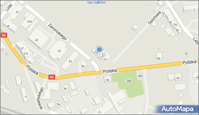 Szczytno, Żeromskiego Stefana, 37b, mapa Szczytno