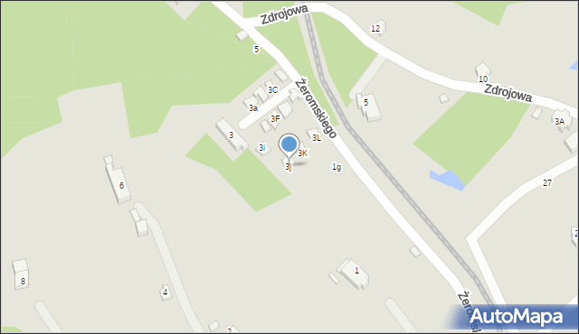 Szklarska Poręba, Żeromskiego Stefana, 3j, mapa Szklarska Poręba