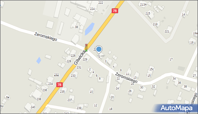 Tarnowskie Góry, Żeromskiego Stefana, 1, mapa Tarnowskie Góry