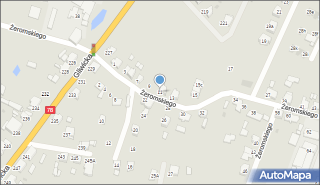 Tarnowskie Góry, Żeromskiego Stefana, 11, mapa Tarnowskie Góry