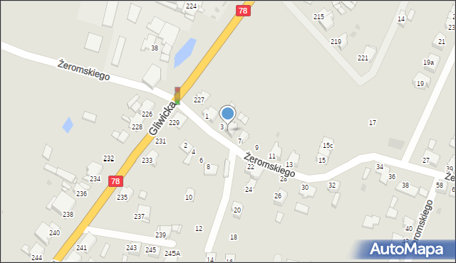 Tarnowskie Góry, Żeromskiego Stefana, 5, mapa Tarnowskie Góry