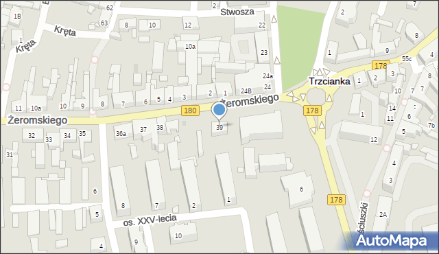 Trzcianka, Żeromskiego Stefana, 39, mapa Trzcianka