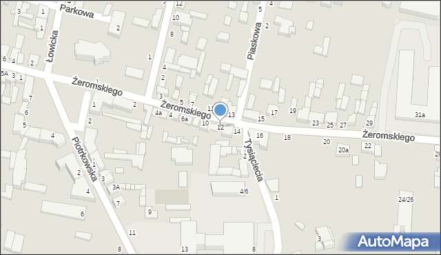 Tuszyn, Żeromskiego Stefana, 12, mapa Tuszyn