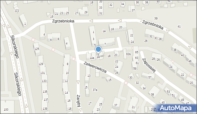 Tychy, Zelwerowicza Aleksandra, 14, mapa Tychów