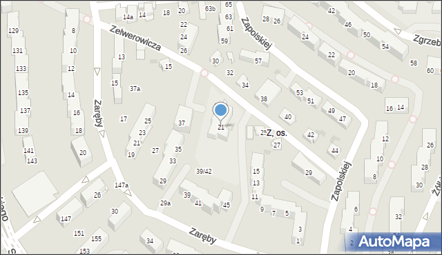 Tychy, Zelwerowicza Aleksandra, 21, mapa Tychów