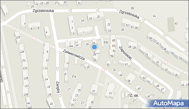 Tychy, Zelwerowicza Aleksandra, 24, mapa Tychów