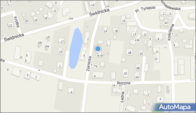 Tyniec Mały, Żernicka, 5, mapa Tyniec Mały