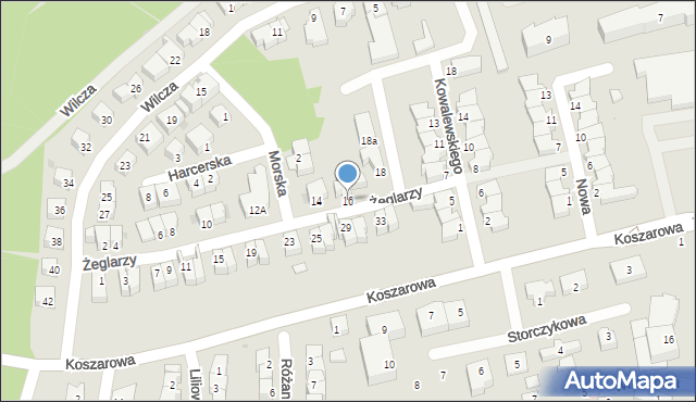 Ustka, Żeglarzy, 16, mapa Ustka