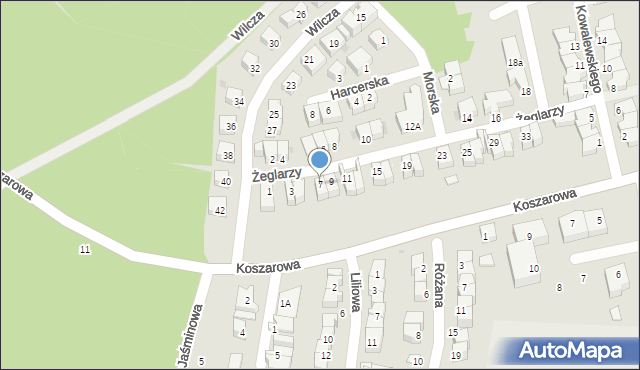 Ustka, Żeglarzy, 7, mapa Ustka