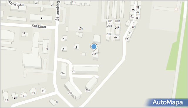 Wąbrzeźno, Żeromskiego Stefana, 21b, mapa Wąbrzeźno