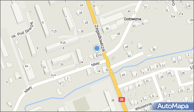 Wadowice, Zegadłowicza Emila, 32, mapa Wadowice