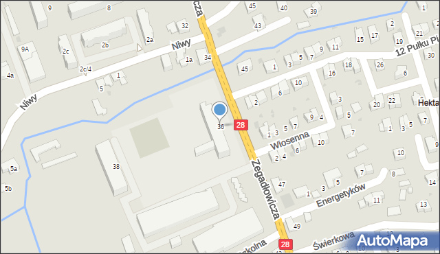 Wadowice, Zegadłowicza Emila, 36, mapa Wadowice