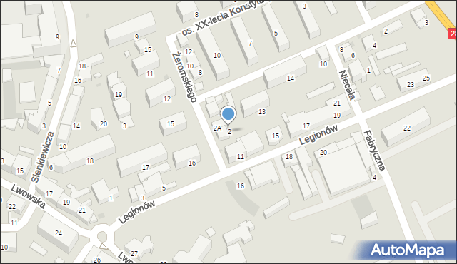 Wadowice, Żeromskiego Stefana, 2, mapa Wadowice