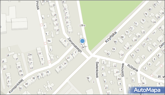 Wągrowiec, Żeromskiego Stefana, 1A, mapa Wągrowiec