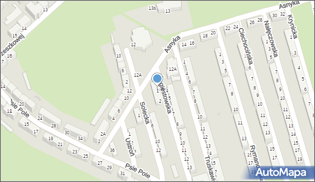 Wałbrzych, Żegiestowska, 1, mapa Wałbrzycha