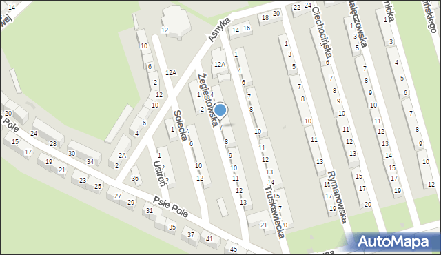 Wałbrzych, Żegiestowska, 7, mapa Wałbrzycha