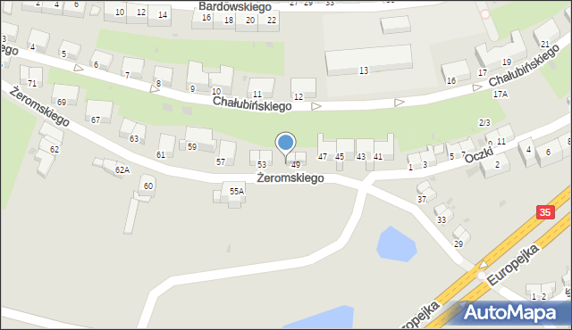 Wałbrzych, Żeromskiego Stefana, 51, mapa Wałbrzycha