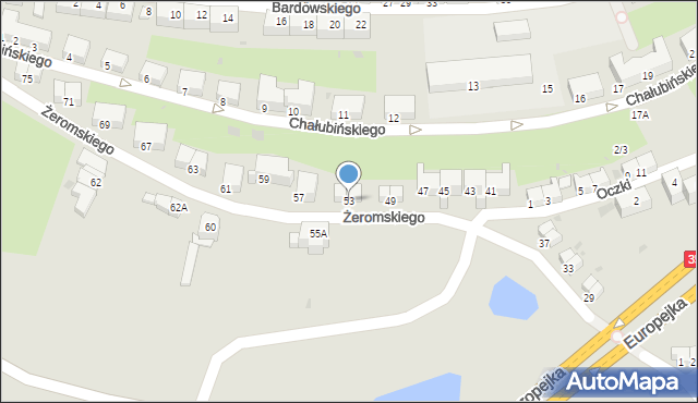 Wałbrzych, Żeromskiego Stefana, 53, mapa Wałbrzycha