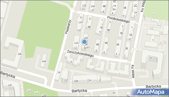 Warszawa, Żenczykowskiego Wacława, 10, mapa Warszawy