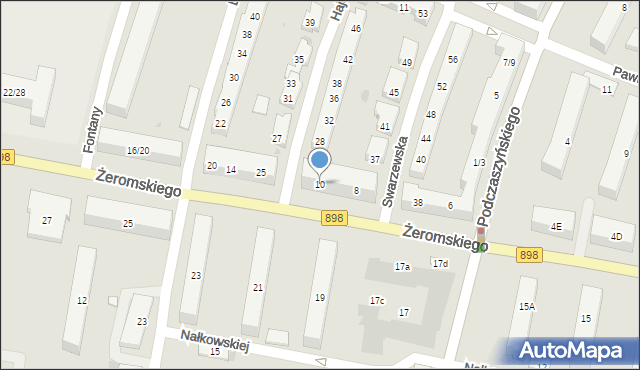 Warszawa, Żeromskiego Stefana, 10, mapa Warszawy