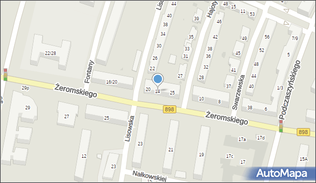 Warszawa, Żeromskiego Stefana, 14, mapa Warszawy