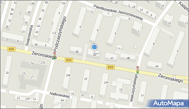 Warszawa, Żeromskiego Stefana, 4D, mapa Warszawy