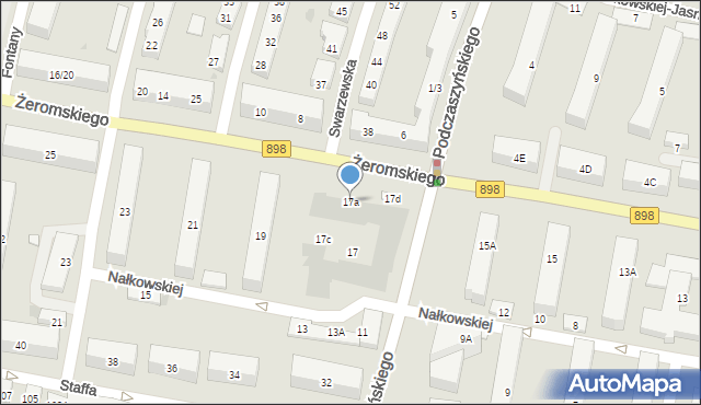 Warszawa, Żeromskiego Stefana, 17a, mapa Warszawy