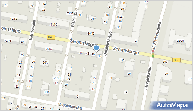 Warszawa, Żeromskiego Stefana, 37, mapa Warszawy