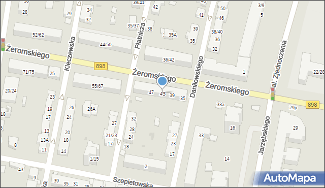 Warszawa, Żeromskiego Stefana, 43, mapa Warszawy
