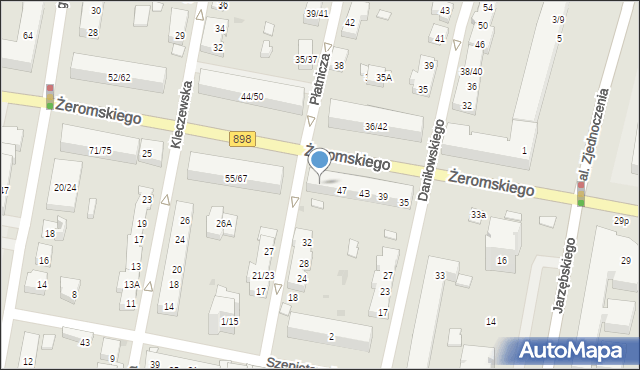 Warszawa, Żeromskiego Stefana, 51/53, mapa Warszawy