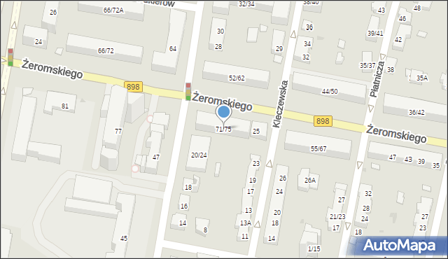 Warszawa, Żeromskiego Stefana, 71/75, mapa Warszawy