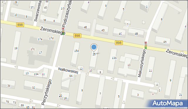 Warszawa, Żeromskiego Stefana, 15, mapa Warszawy