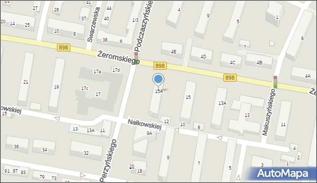 Warszawa, Żeromskiego Stefana, 15A, mapa Warszawy