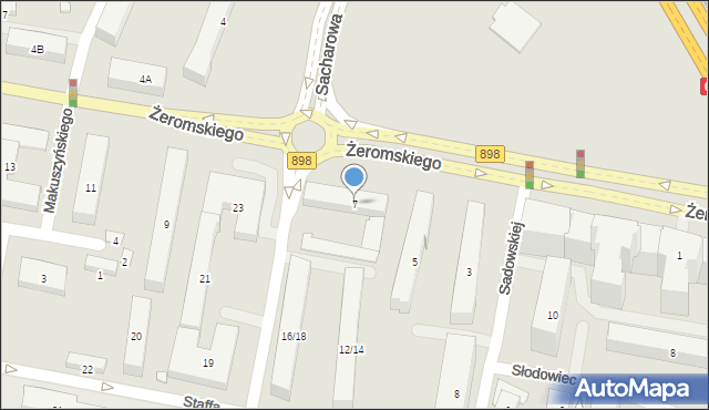 Warszawa, Żeromskiego Stefana, 7, mapa Warszawy
