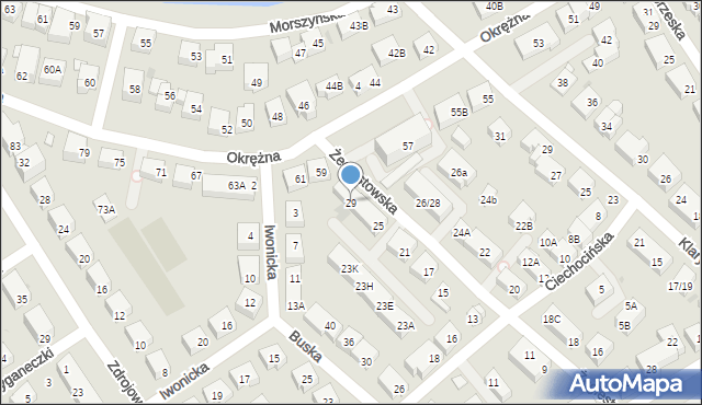 Warszawa, Żegiestowska, 29, mapa Warszawy